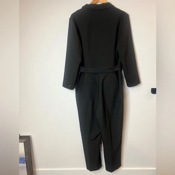 Karen Millen Tailored Black Belted Jumpsuit | Blazer Style | Elegant Workwear - Picture 5 of 10